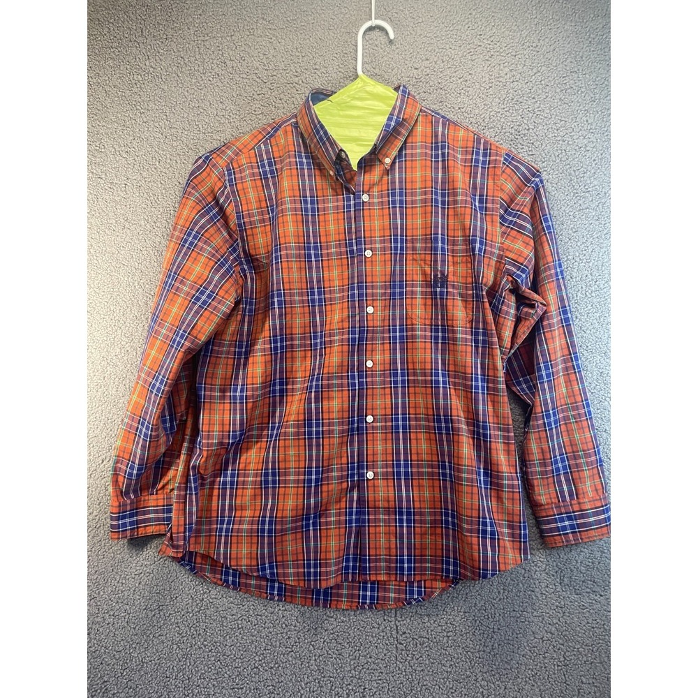 Chaps Men's Woven Cotton Button-Up Shirt Plaid Multicolor Long Sleeve XL